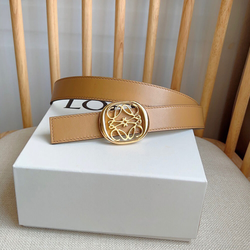 L0ew* Reversible Anagram Ellipse belt in smooth calfskin 28mm