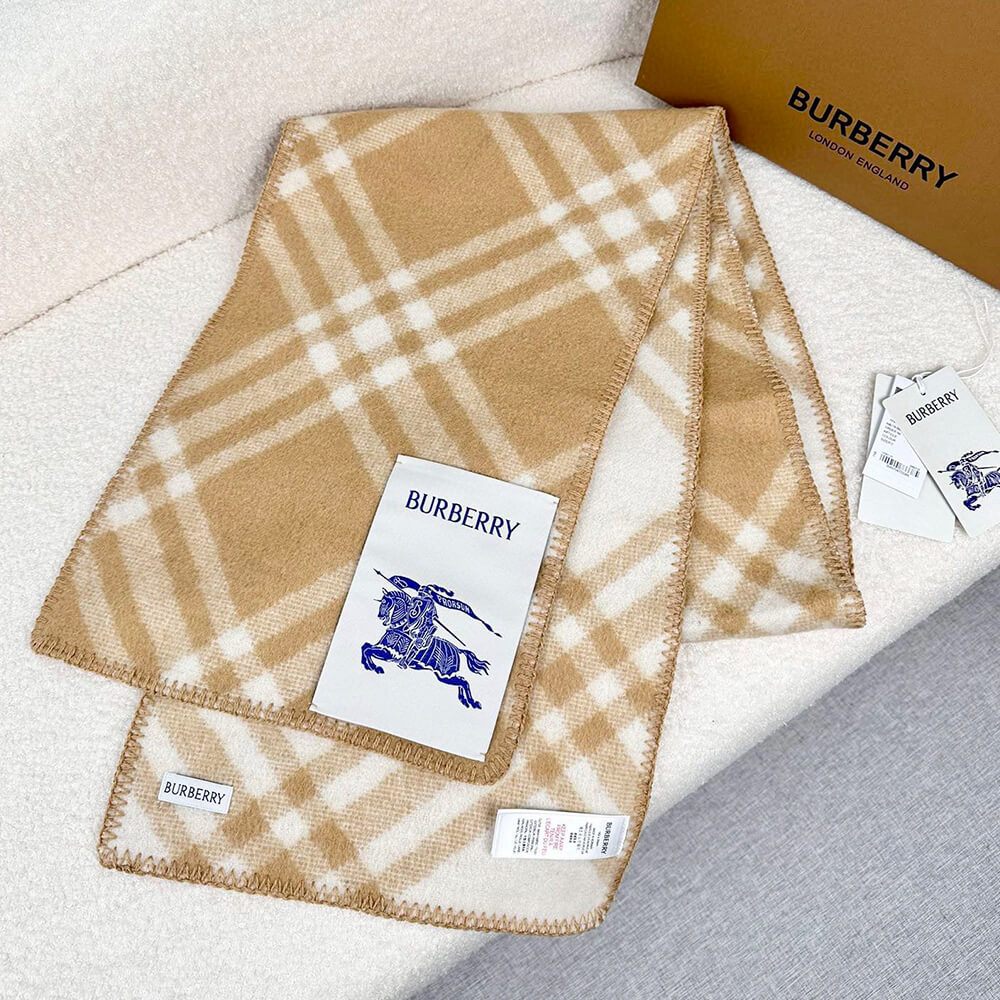 Bv*b*rry Check Cashmere Scarf