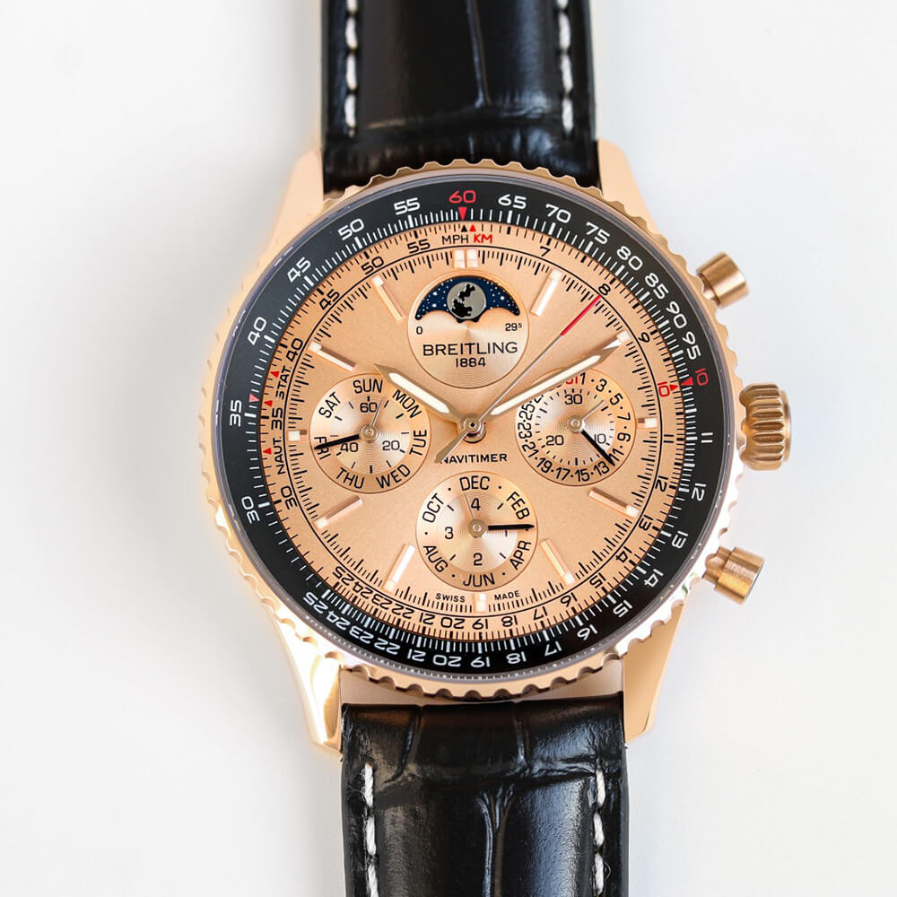 Breitling Navitimer 140th Anniversary 43mm Gold Dial Chronograph Watch