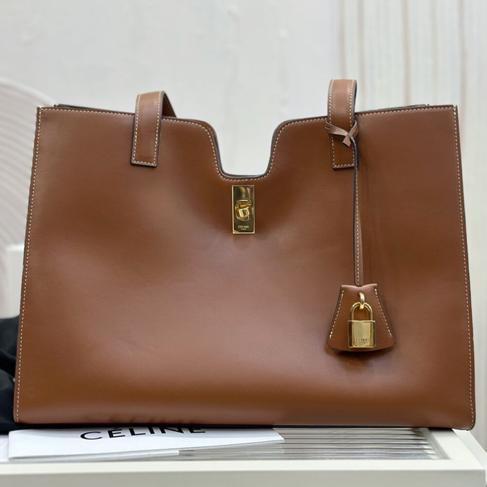 Ce1i*e CABAS 16 IN S*pPLE SMOOTH CALFSKIN