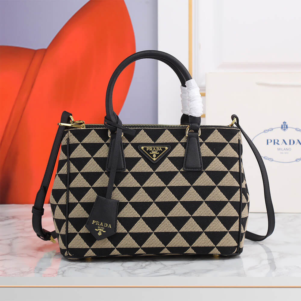 Small Pra*a Galleria embroidered fabric bag