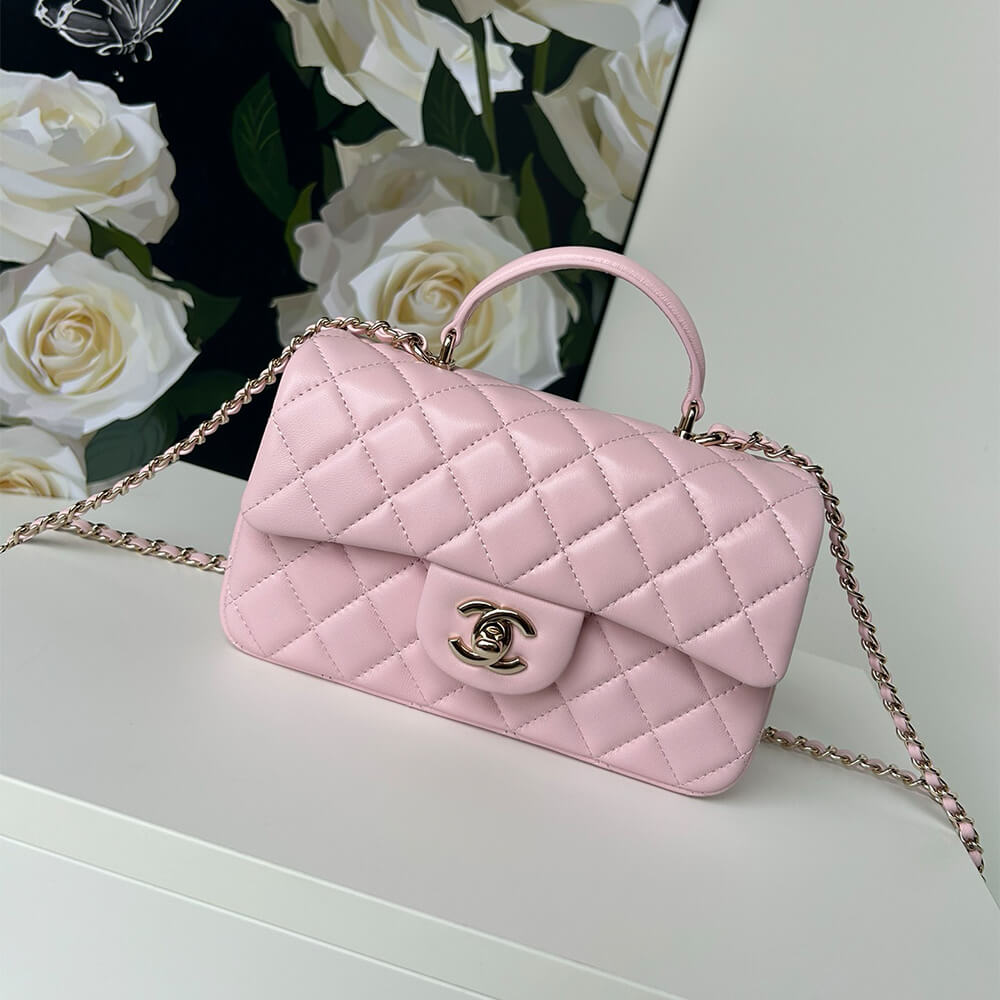 Ch**el Mini Classic Handbag With Top Handle