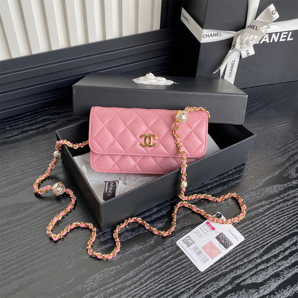 Ch**el Flap Phone Holder with Chain(HIGH-END GRADE)
