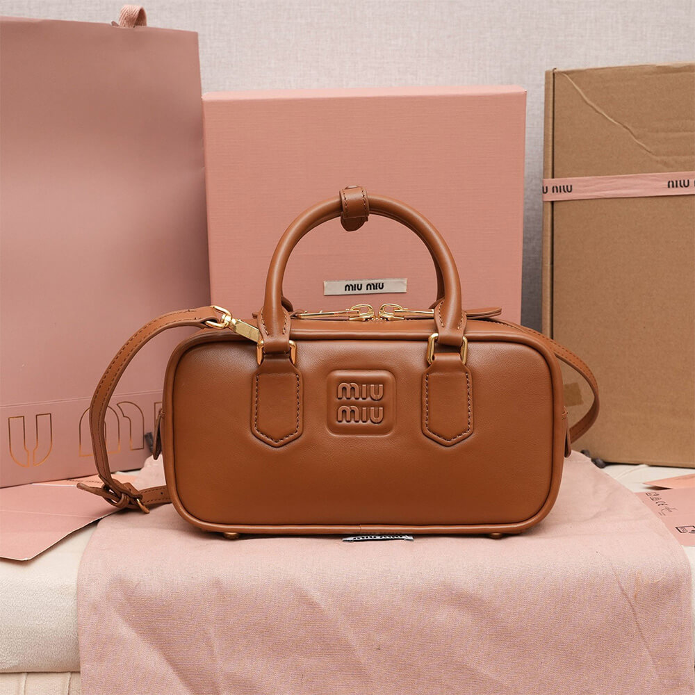 M1um1u Medium Arcadie Leather Bag(HIGH-END GRADE)