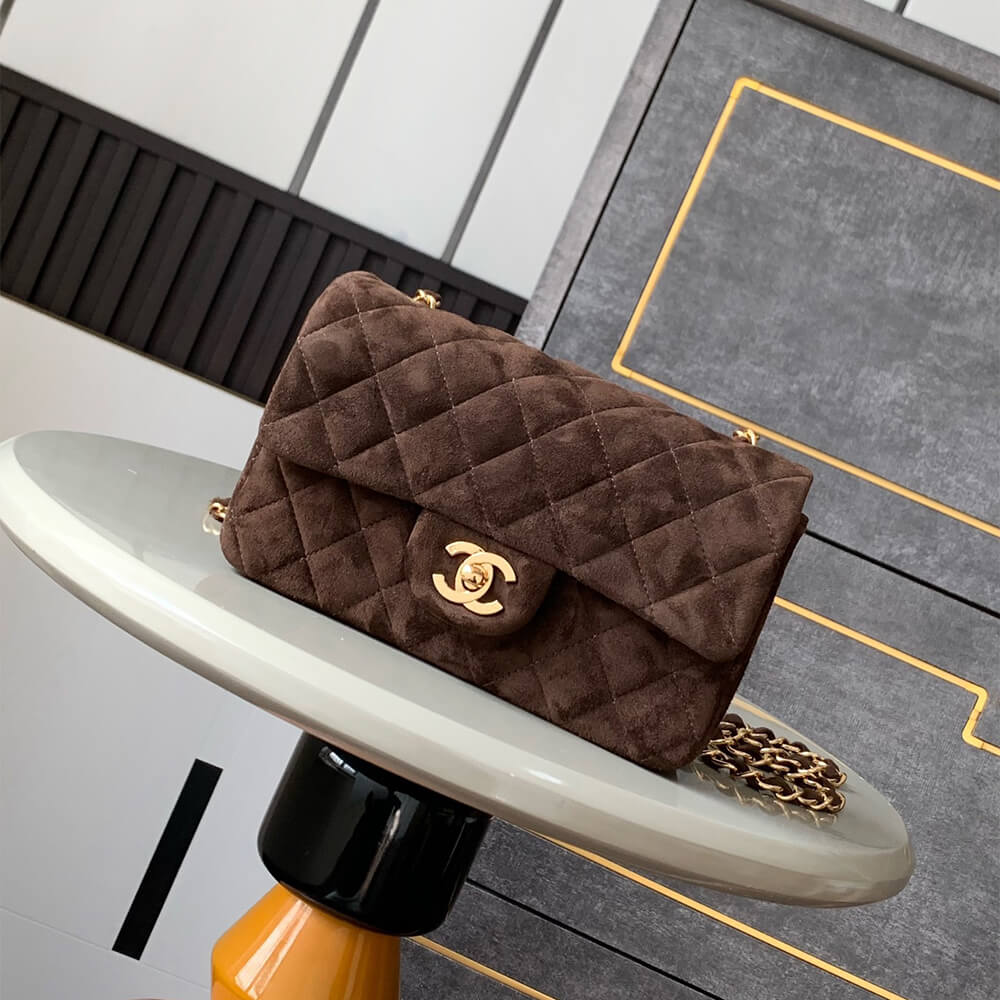 Ch**el SUEDE MINI FLAP BAG(HIGH-END GRADE)