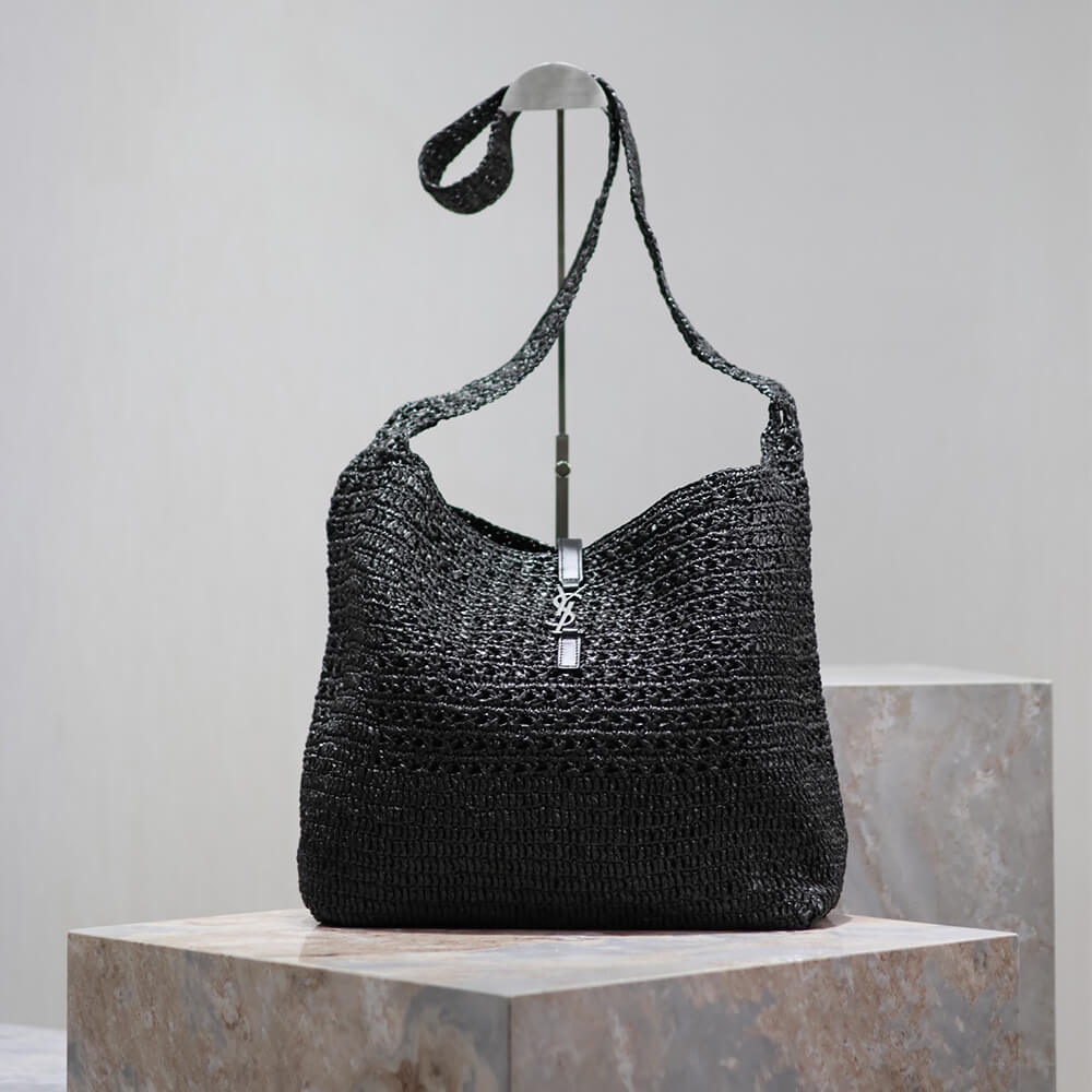 Sa1nt Lau*nt le 5 a 7 medium tote in raffia(HIGH-END GRADE)
