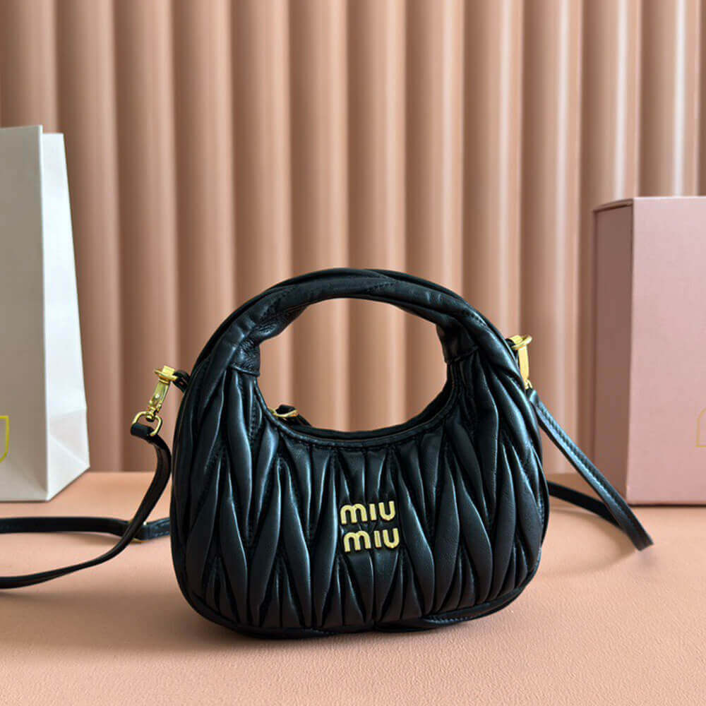 Mini Wander matelass?? nappa leather hobo bag(high-end grade)