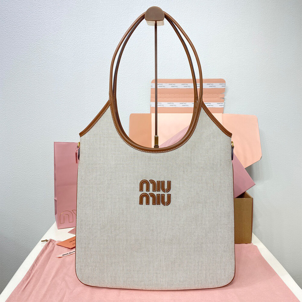 M1um1u REGULAR IVY canvas and leather bag(HIGH-END GRADE)
