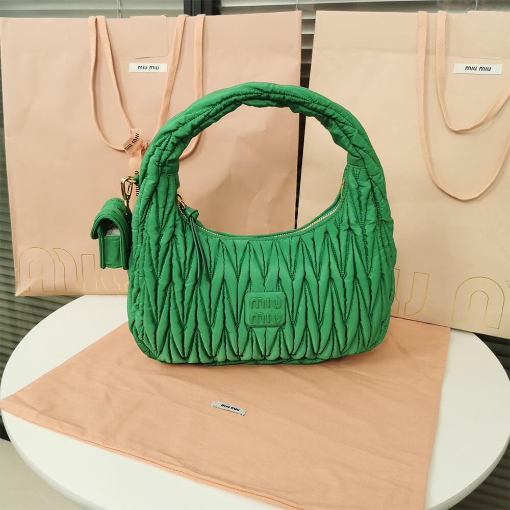 M1v wander matelasse regenerated nylon hobo bag