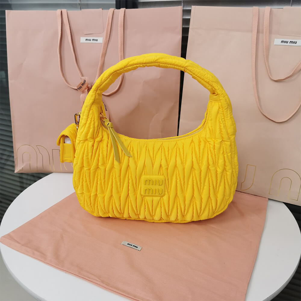 M1v wander matelasse regenerated nylon hobo bag