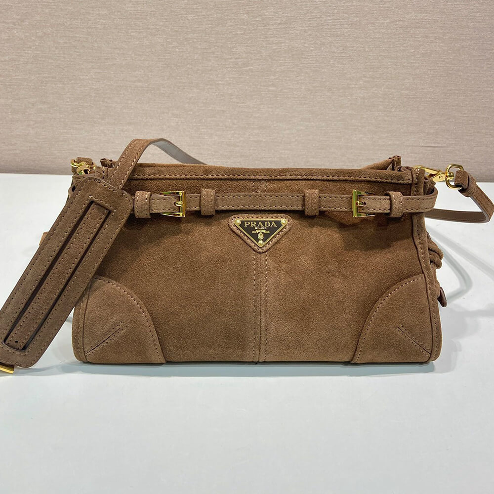Pra*a Small Pra*a Bonnie suede shoulder bag(HIGH-END GRADE)