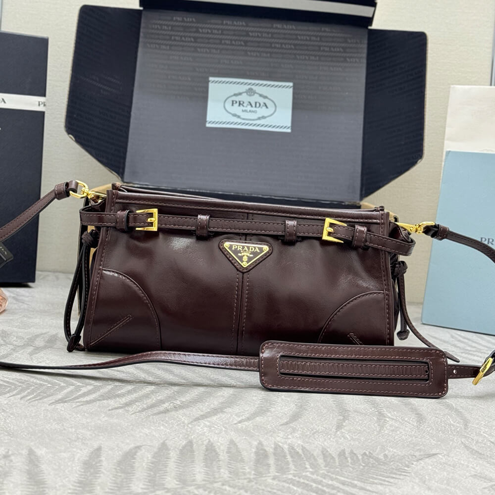Pra*a Bonnie small leather shoulder bag(HIGH-END GRADE)