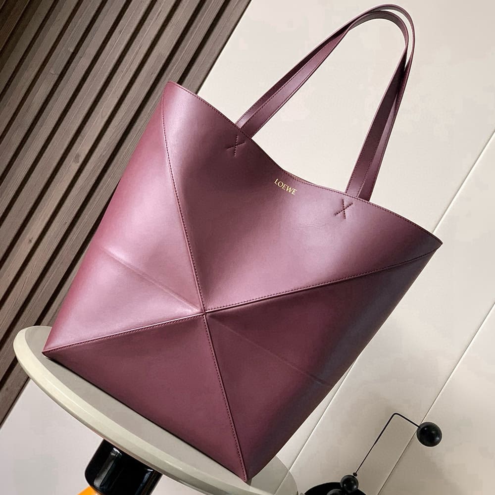 L0ew* XL Puzzle Fold tote in shiny calfskin(HIGH-END GRADE)