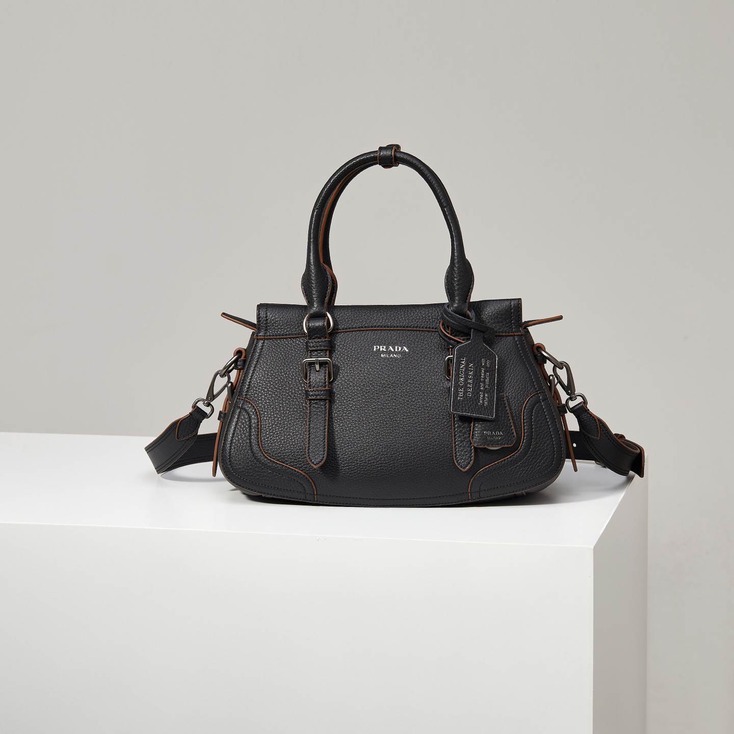 Pra*a Large leather tote bag(HIGH-END GRADE)