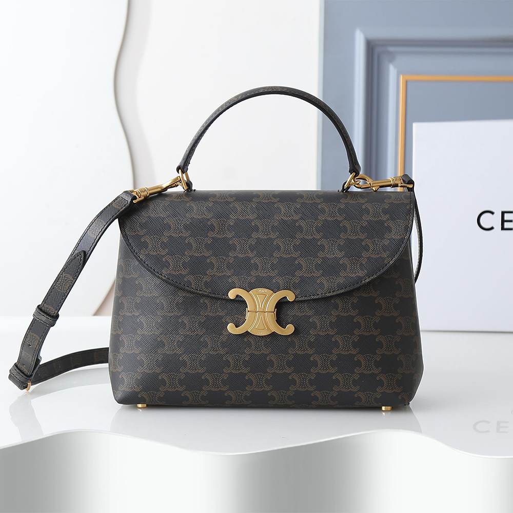 Ce1i*e TEEN NINO BAG IN Triomphe Canvas(HIGH-END GRADE)