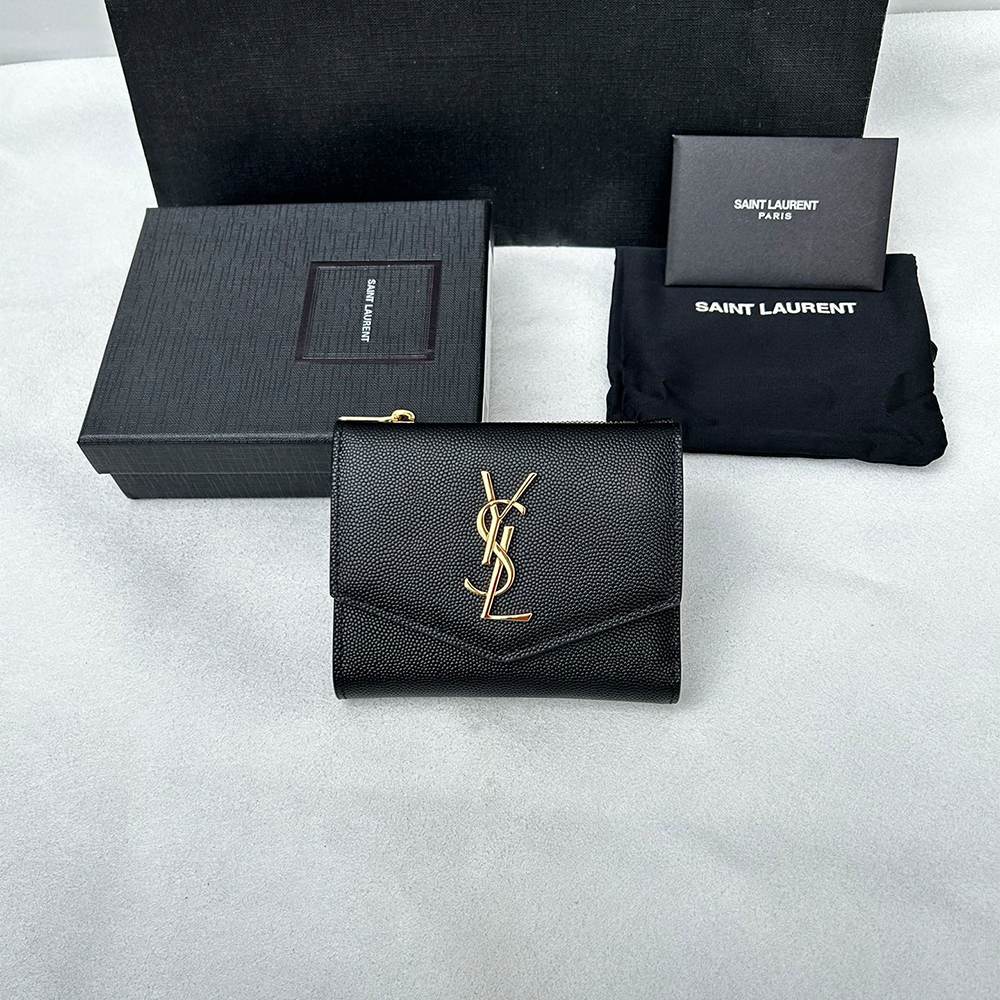 Y51 UPTOWN Compact wallet in grain de poudre leather