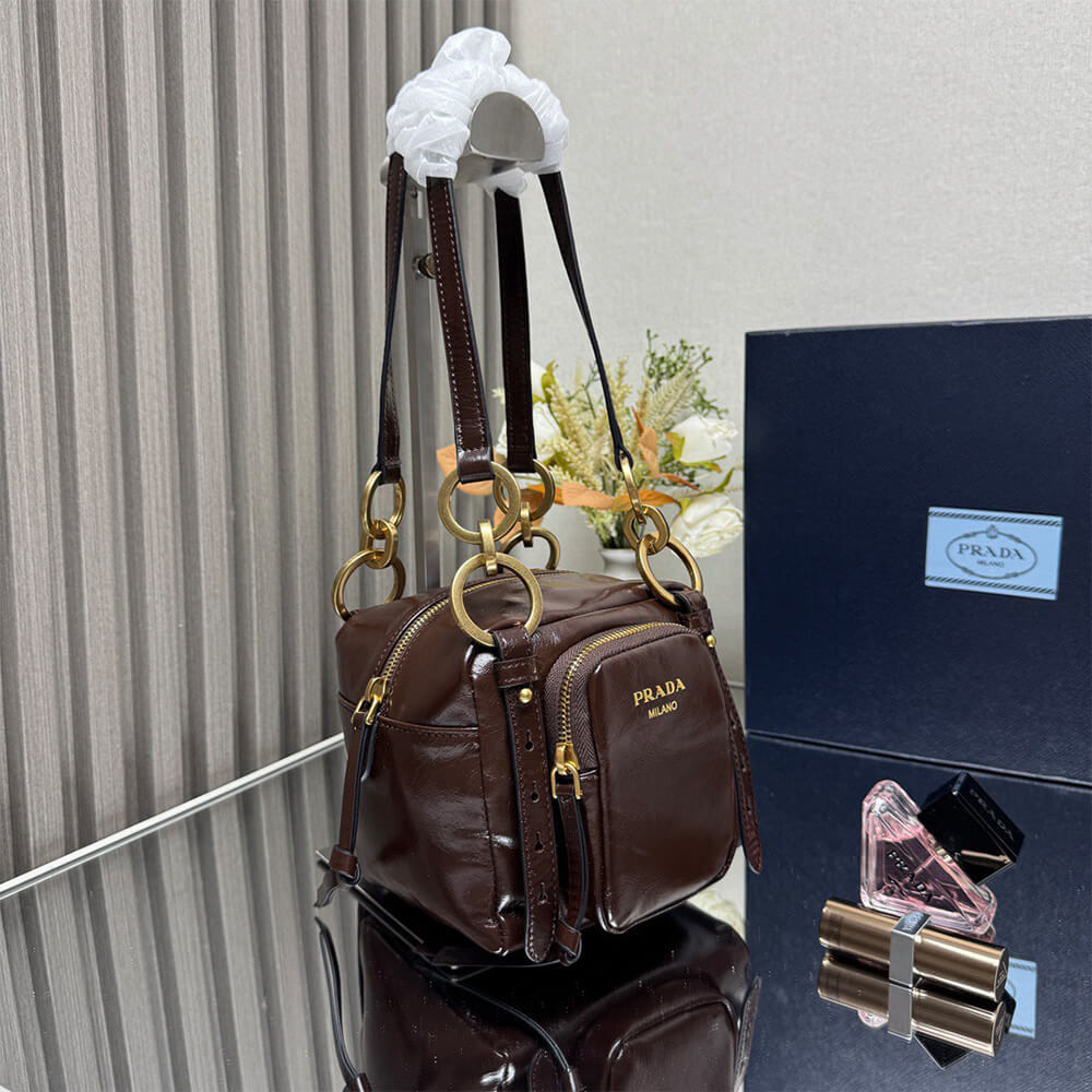 Pra*a Dangle leather top-handle mini-bag(HIGH-END GRADE)