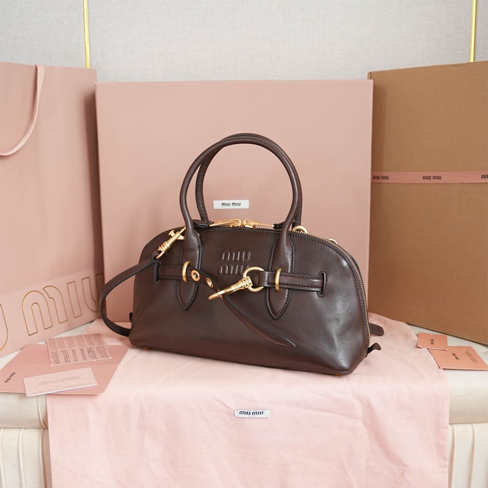 M1um1u Regular Aventure nappa leather top-handle bag(HIGH-END GRADE)