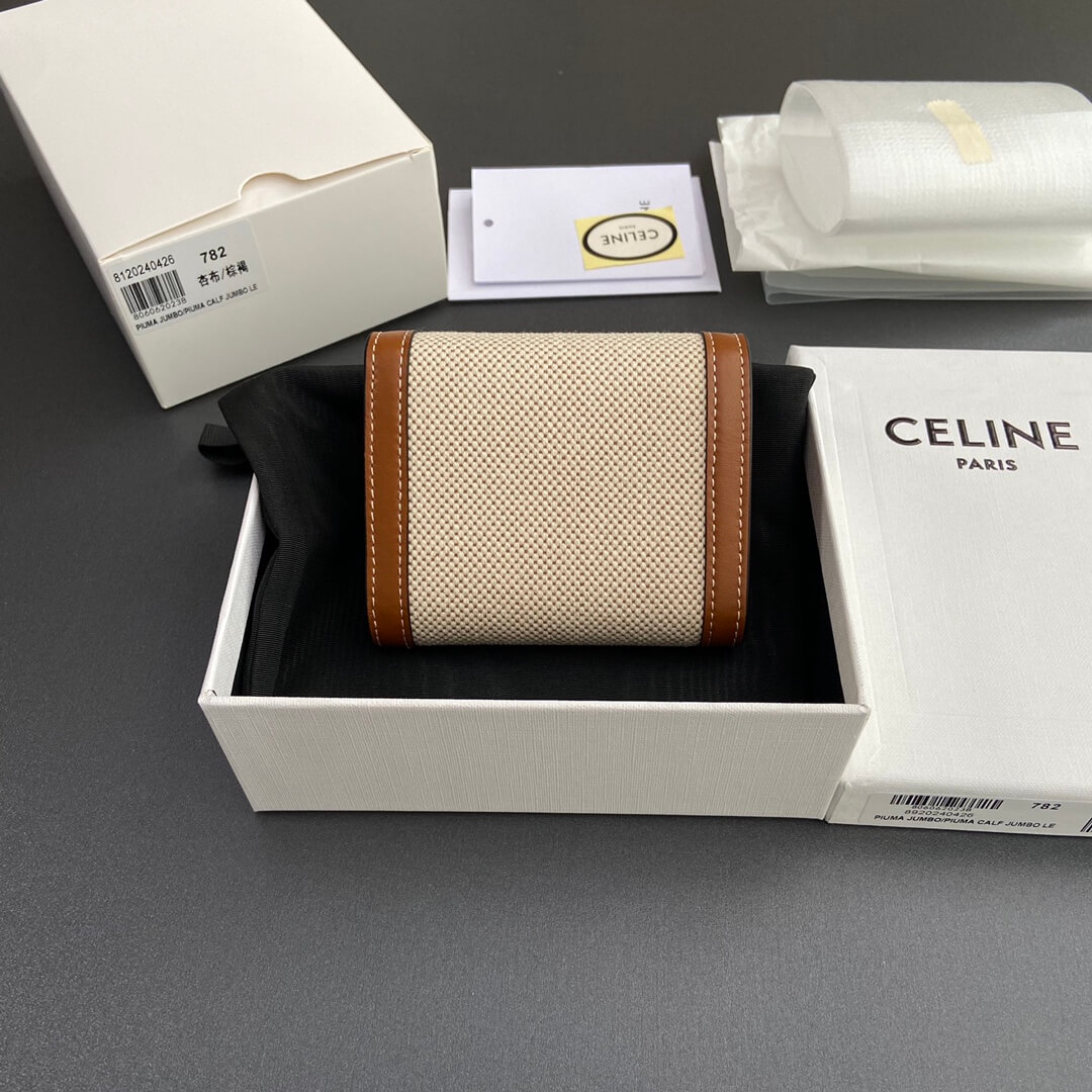 Ce1i*e Small Flap Wallet TRIOMPHE IN Shiny Smooth Lambskin