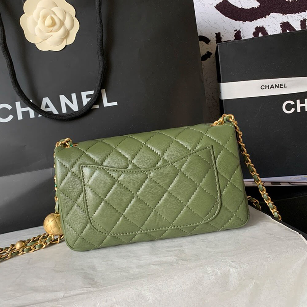 Ch**el Pearl Crush Mini Rectangular Flap