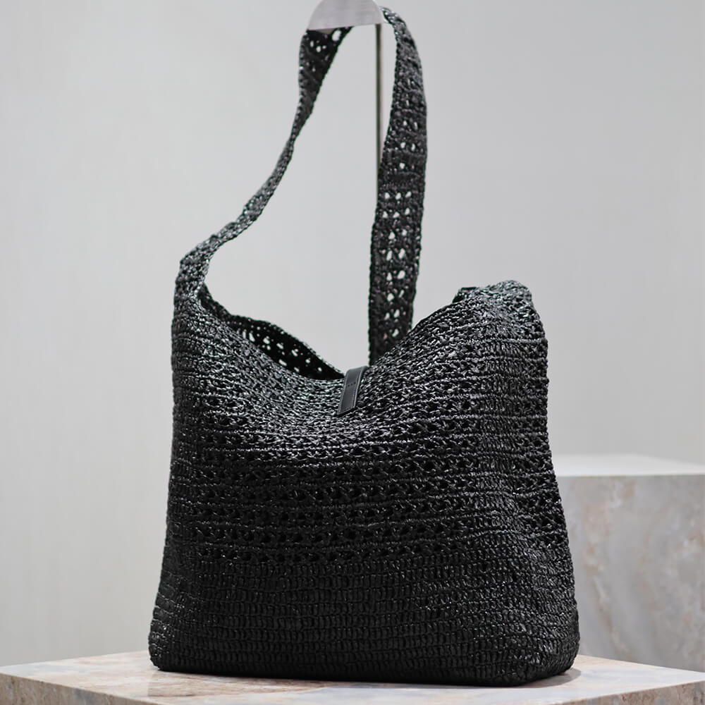 Sa1nt Lau*nt le 5 a 7 medium tote in raffia(HIGH-END GRADE)
