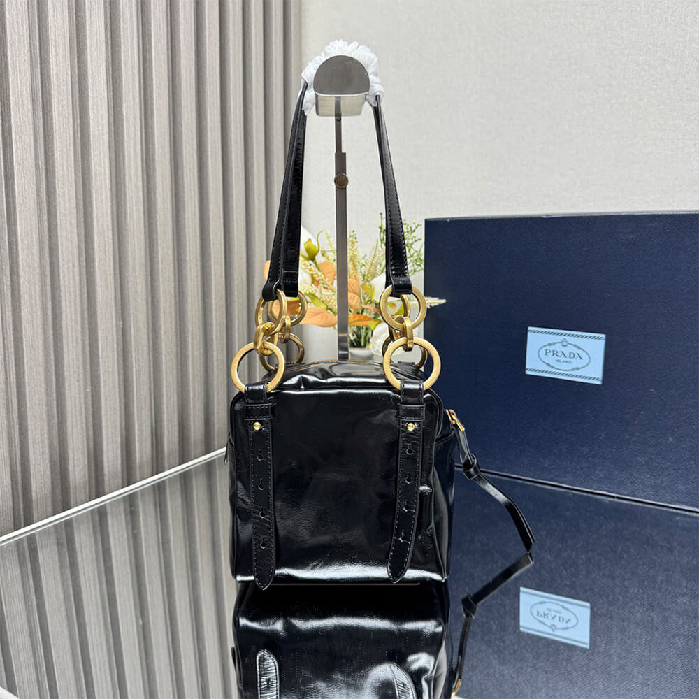 Pra*a Dangle leather top-handle mini-bag(HIGH-END GRADE)