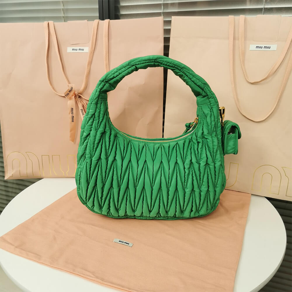 M1v wander matelasse regenerated nylon hobo bag