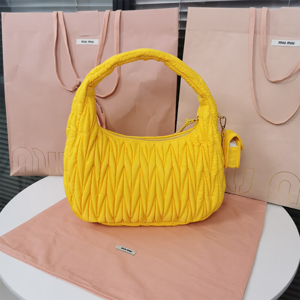 M1v wander matelasse regenerated nylon hobo bag