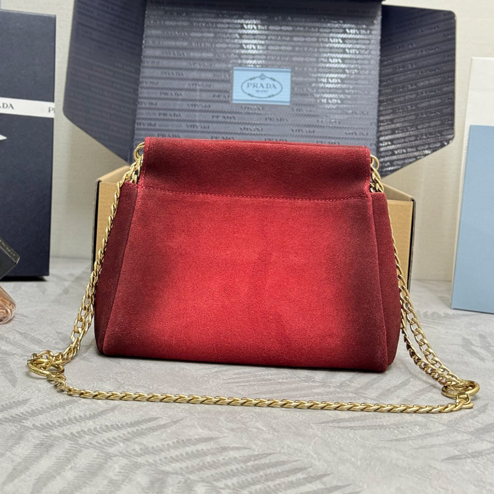 Pra*a Enchaine mini suede bag(HIGH-END GRADE)