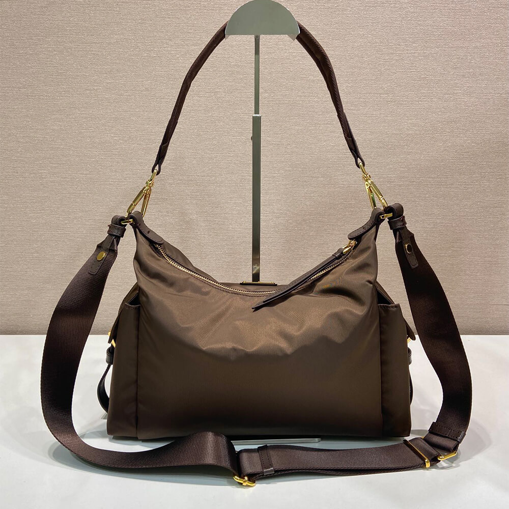 Pra*a Explore large Re-Nylon and leather bag(HIGH-END GRADE)