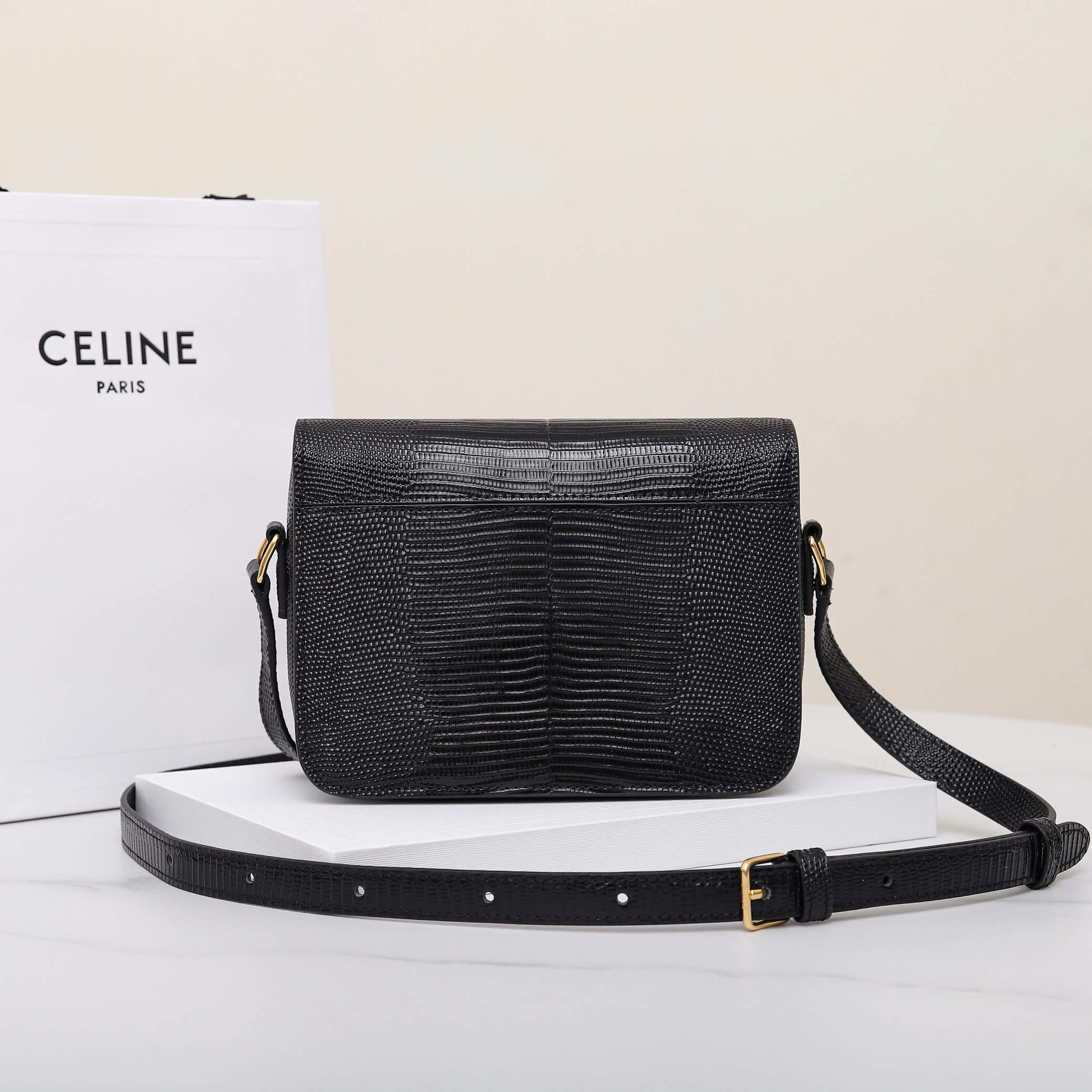 Ce1i*e TEEN TRIOMPHE lizard pattern handbag(HIGH-END GRADE)