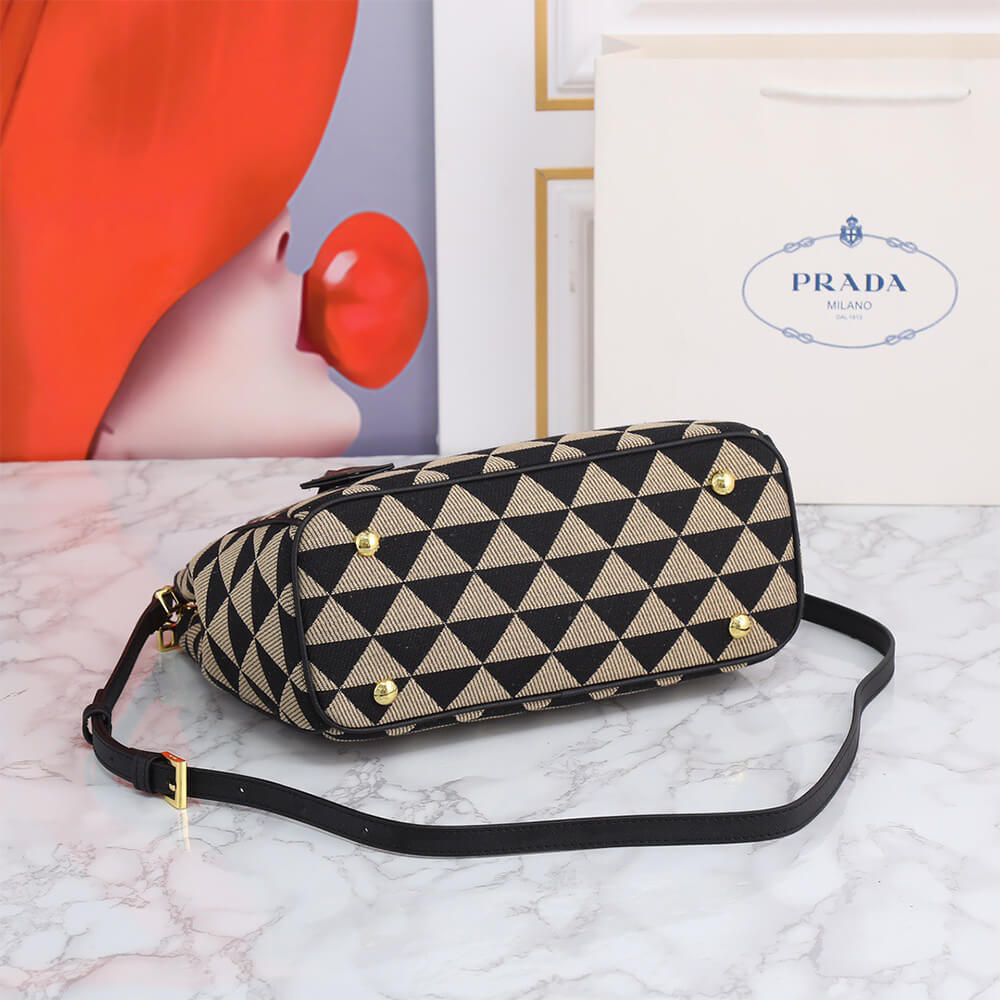 Small Pra*a Galleria embroidered fabric bag