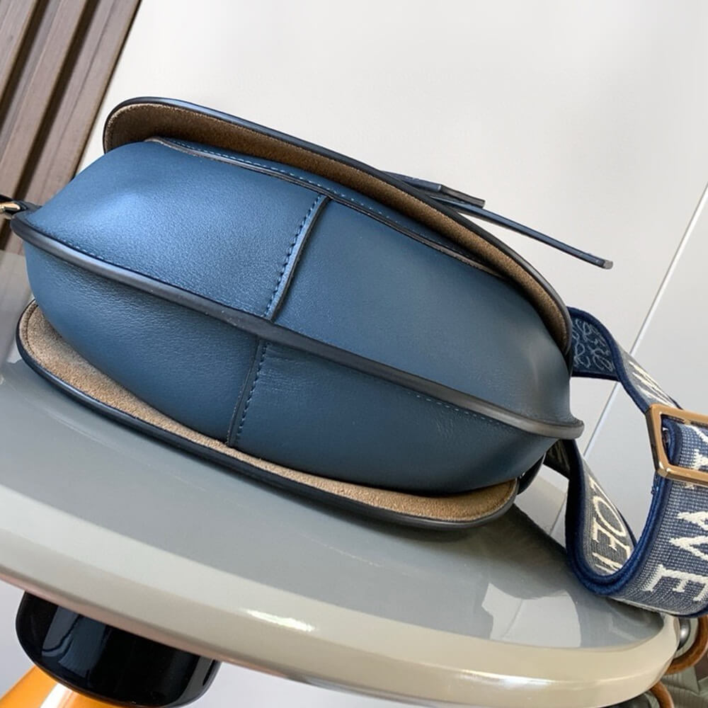 L0ew* Small Gate bag in soft calfskin and jacquard