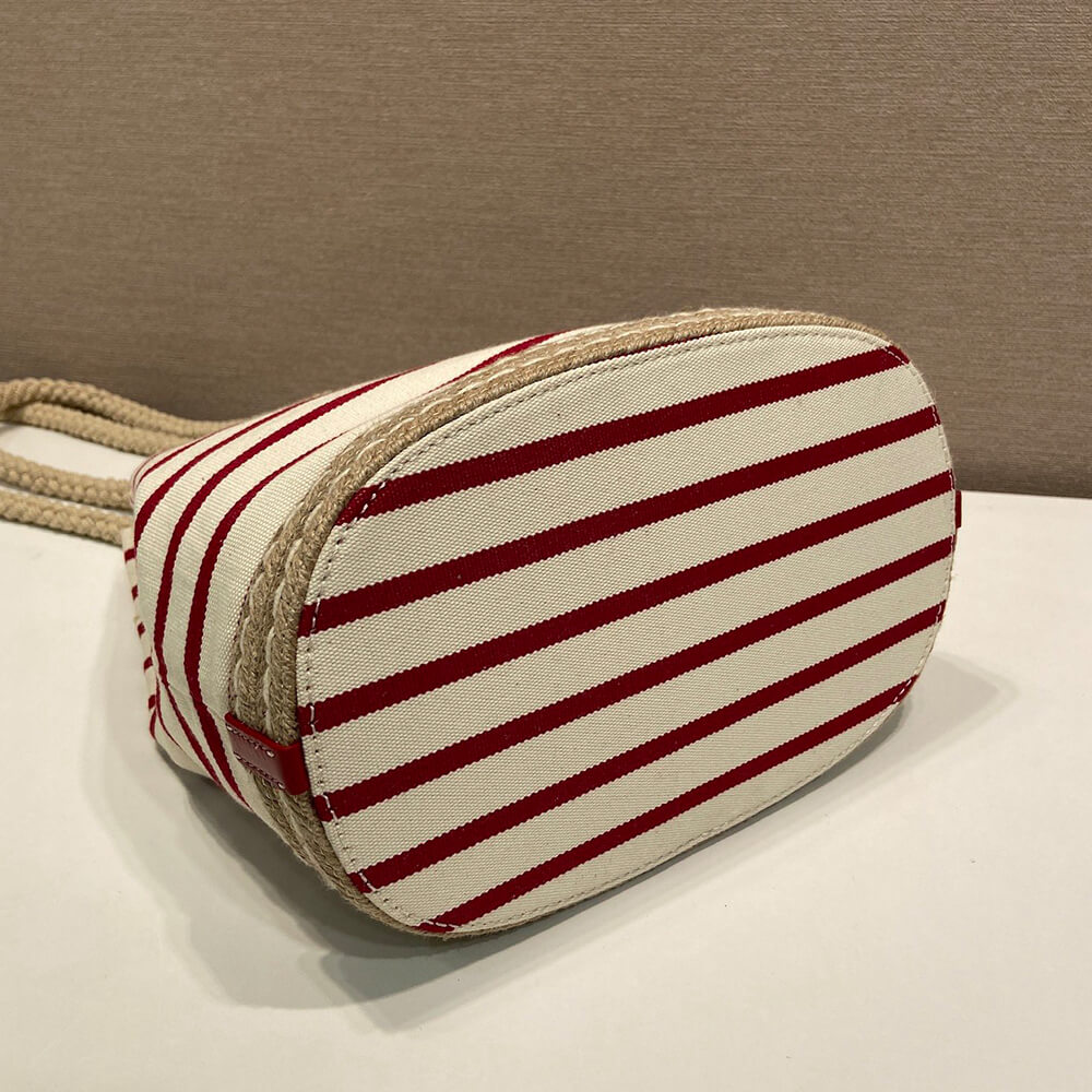 Pra*a Mariner small striped fabric bucket bag