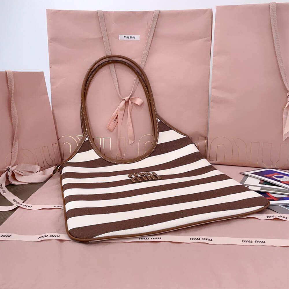 M1um1u REGULAR IVY canvas and leather bag(HIGH-END GRADE)