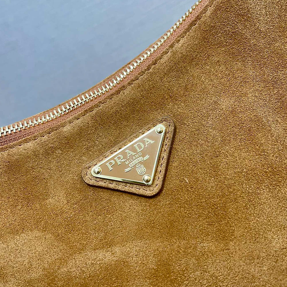 Pra*a Aimee medium suede shoulder bag