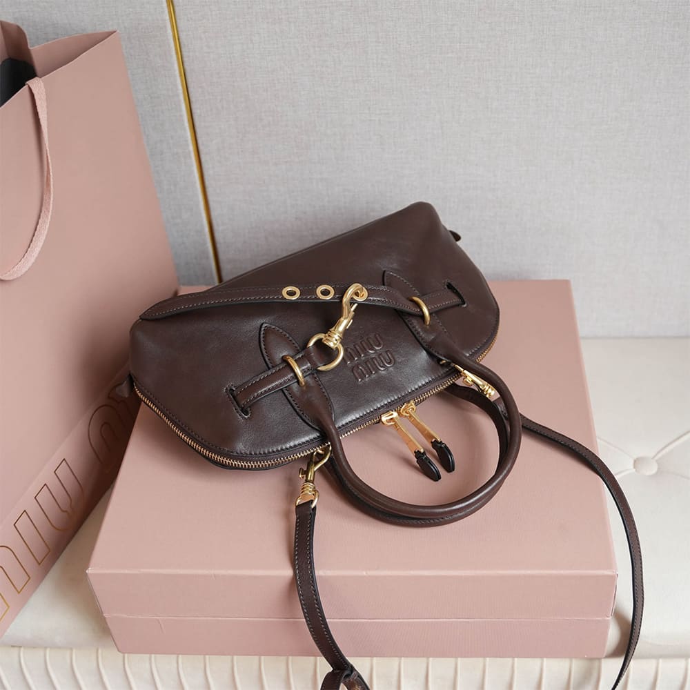 M1um1u Regular Aventure nappa leather top-handle bag(HIGH-END GRADE)