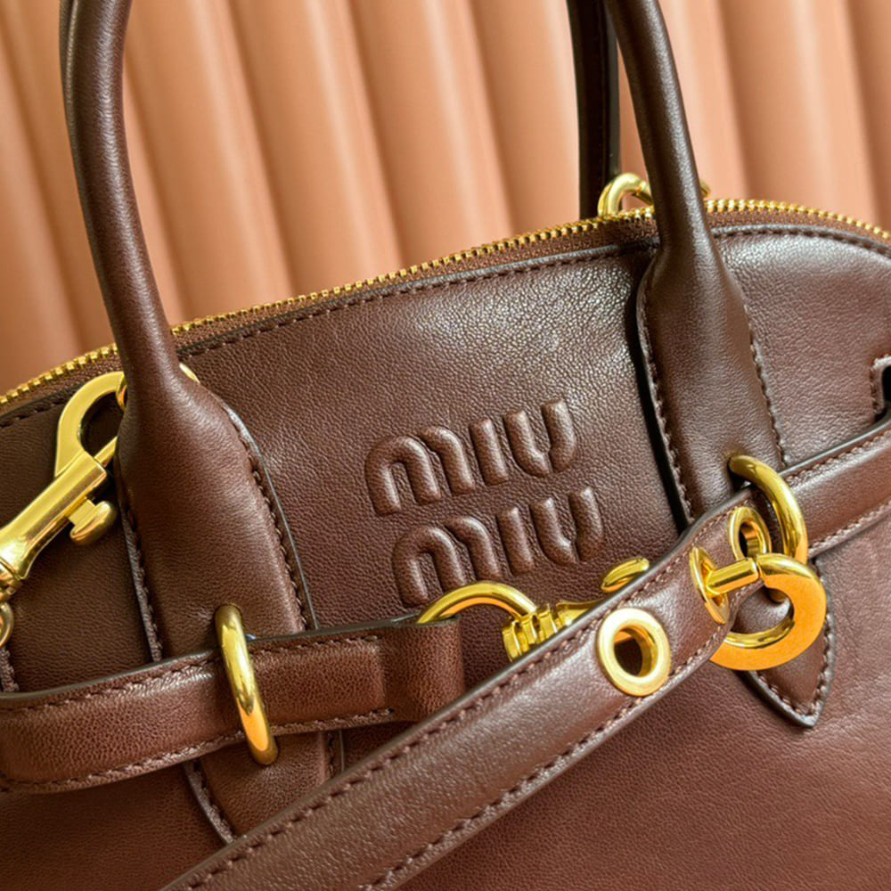 M1um1u Small Aventure nappa leather top-handle bag(HIGH-END GRADE)