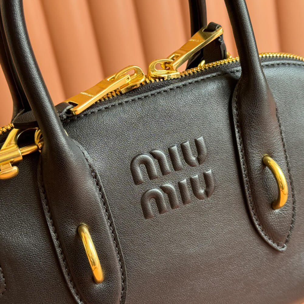 M1um1u Small Aventure nappa leather top-handle bag(HIGH-END GRADE)