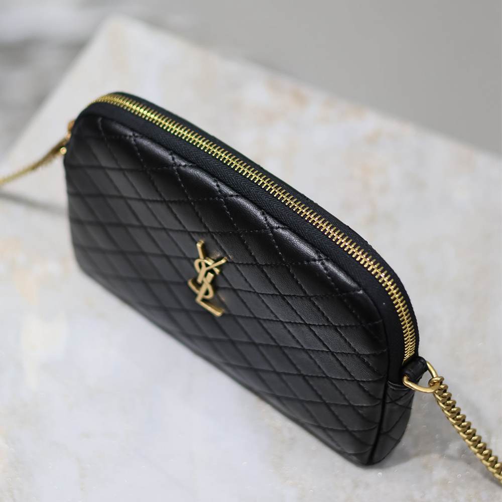 Y51 GABY ZIPPERED POUCH IN LAMBSKIN