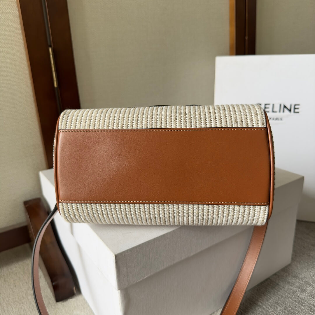 Ce1i*e Small Boston cuir Triomphe in textile and calfskin