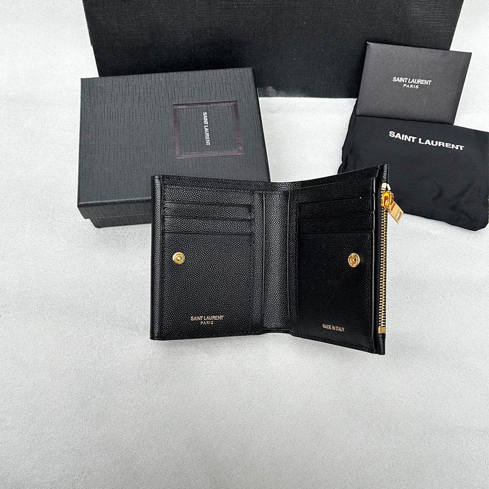 Y51 UPTOWN Compact wallet in grain de poudre leather