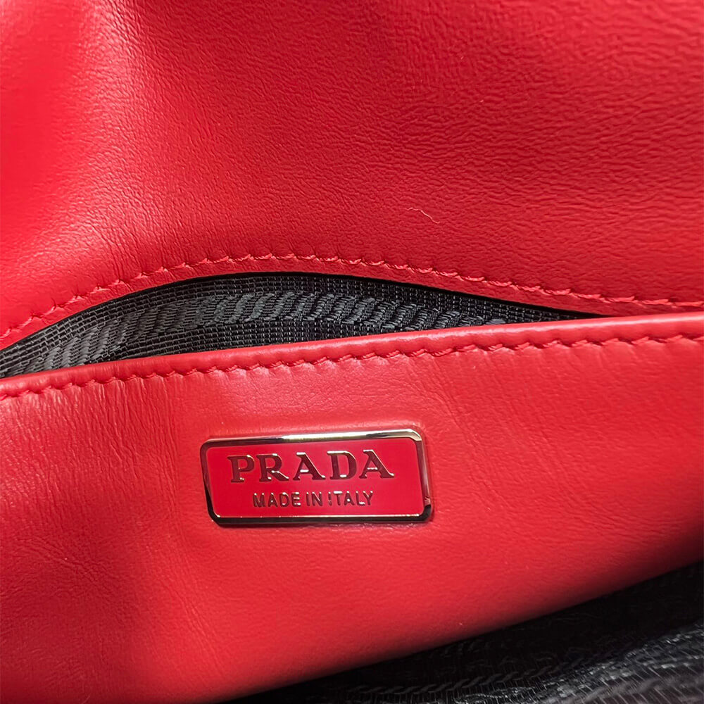 Small Pra*a Cleo brushed leather shoulder bag with flap