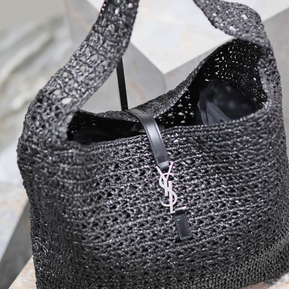 Sa1nt Lau*nt le 5 a 7 medium tote in raffia(HIGH-END GRADE)