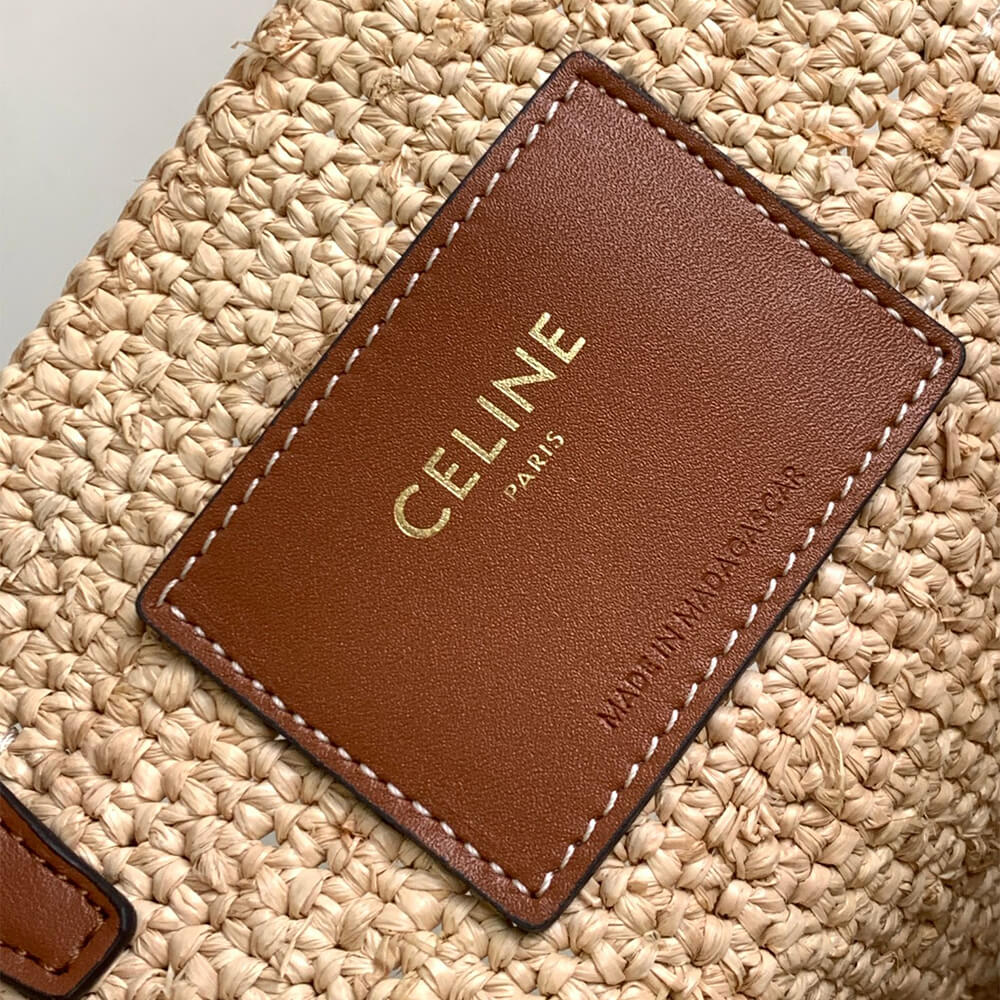 Ce1i*e TEEN S*pPLE Ce1i*e CLASSIC PANIER IN Raffia and calfskin(high-end grade)