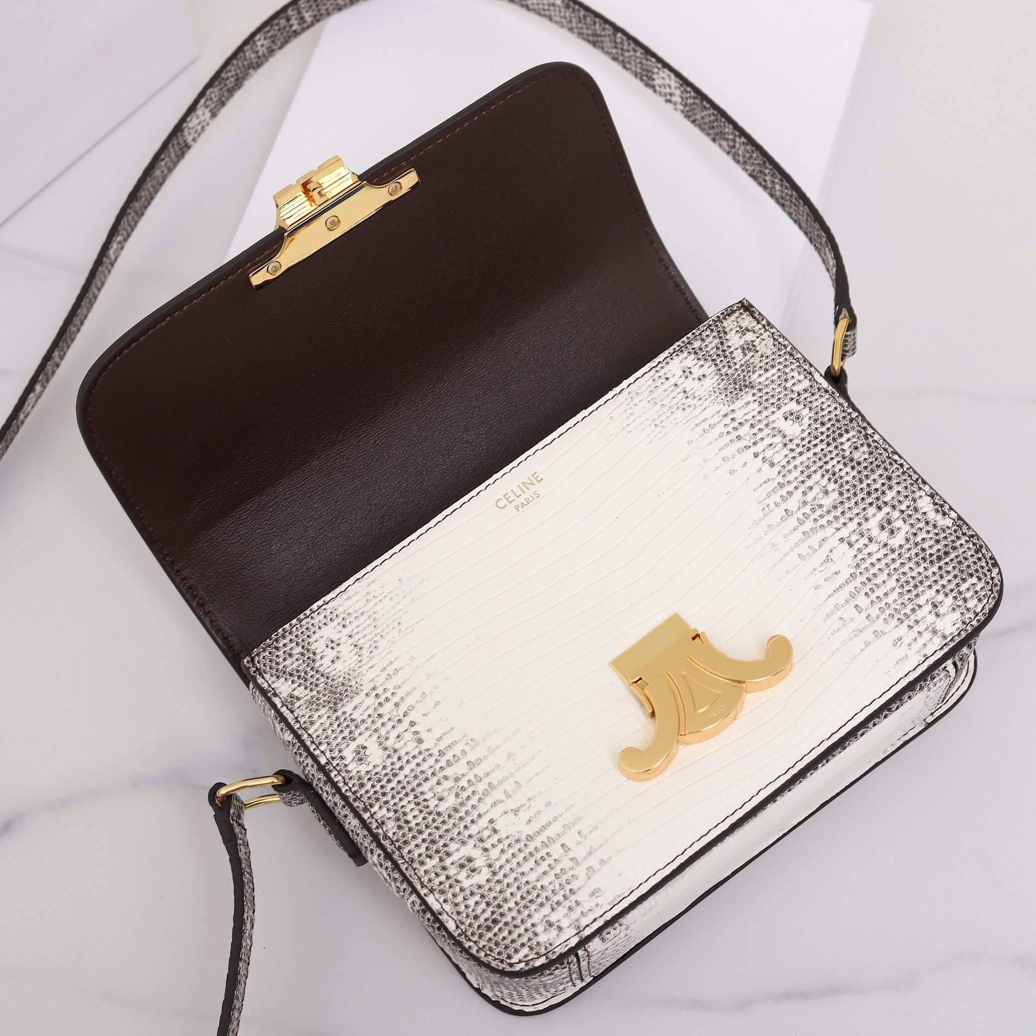 Ce1i*e TEEN TRIOMPHE lizard pattern handbag(HIGH-END GRADE)