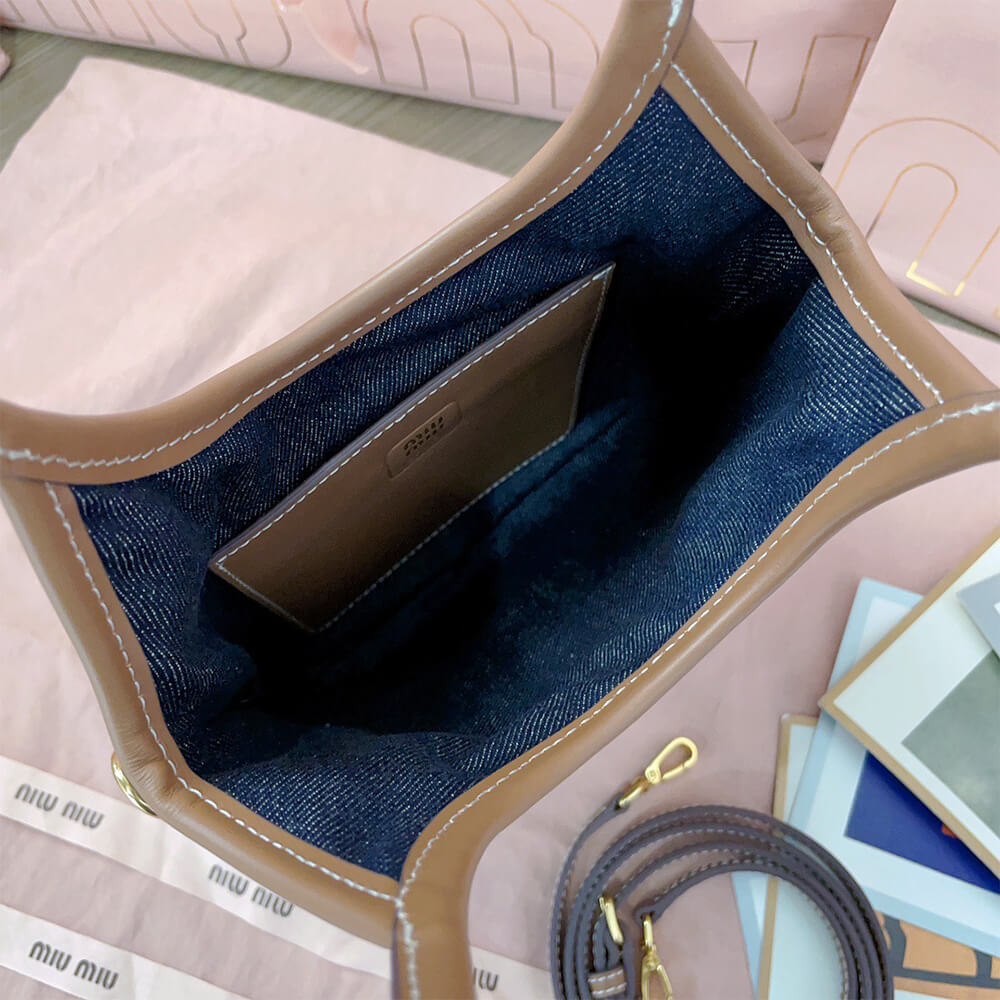 M1um1u MINI IVY canvas and leather bag(HIGH-END GRADE)