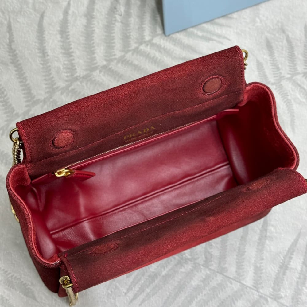 Pra*a Enchaine mini suede bag(HIGH-END GRADE)