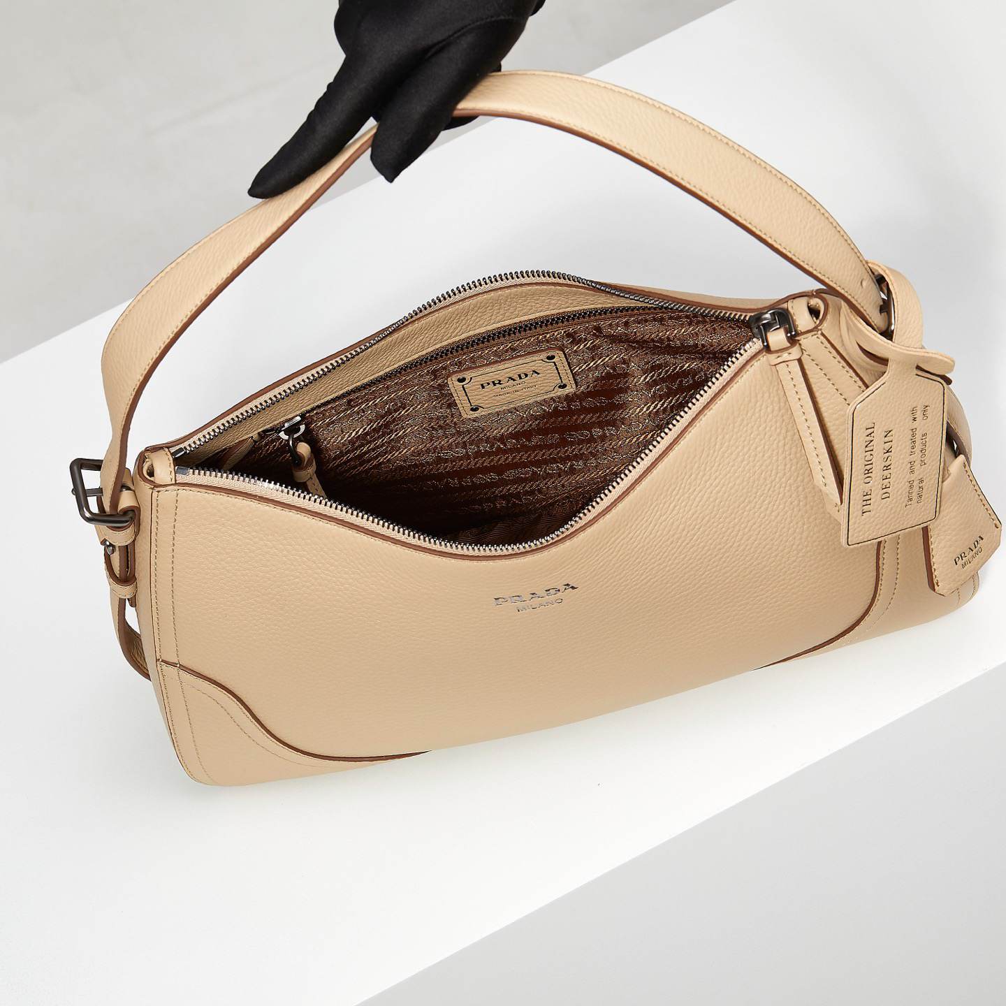 Pra*a Aimèe large leather shoulder bag(HIGH-END GRADE)