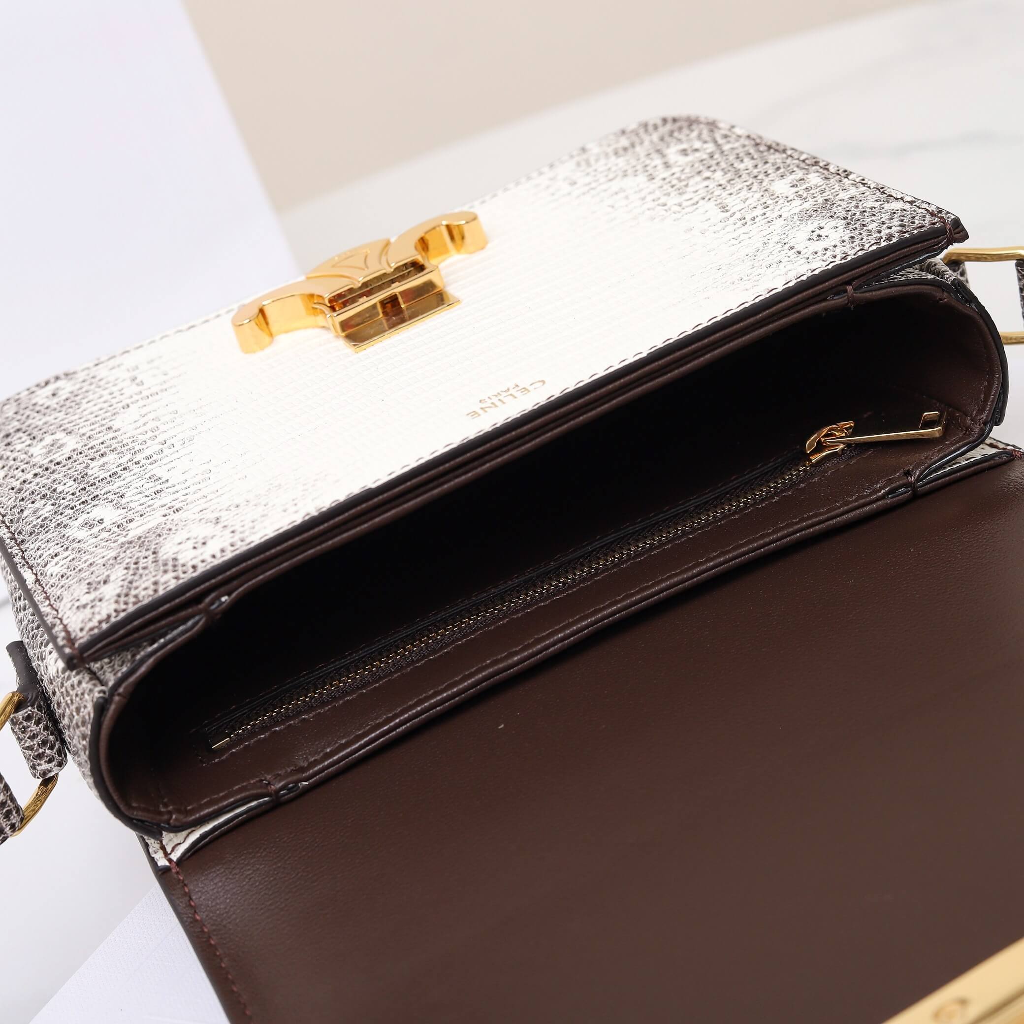 Ce1i*e TEEN TRIOMPHE lizard pattern handbag(HIGH-END GRADE)